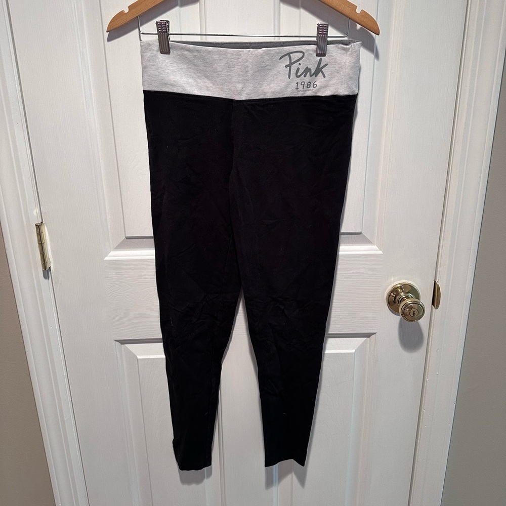 PINK Victoria's Secret Vintage Cotton Leggings with Gray Waistband - Size Small